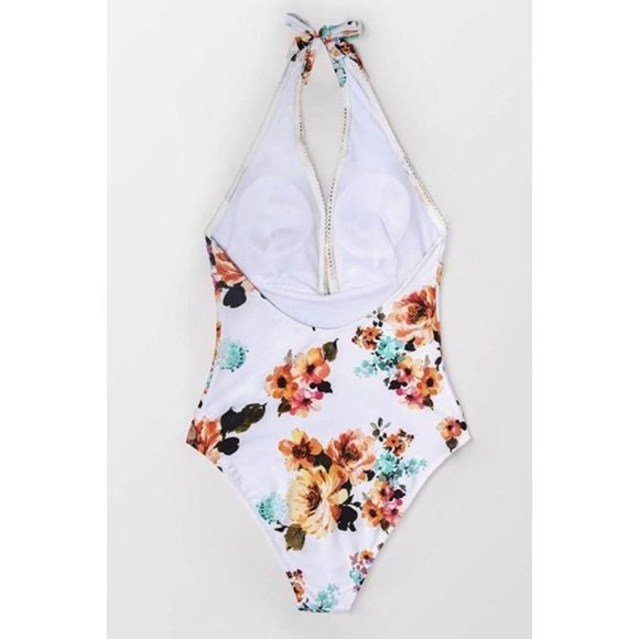 Cupshe Floral Halter One Piece Swimsuit M - Picture 4 of 6